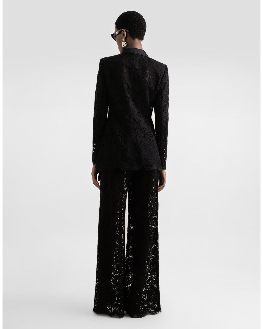 Dolce & Gabbana Black Cordonetto Lace Trousers