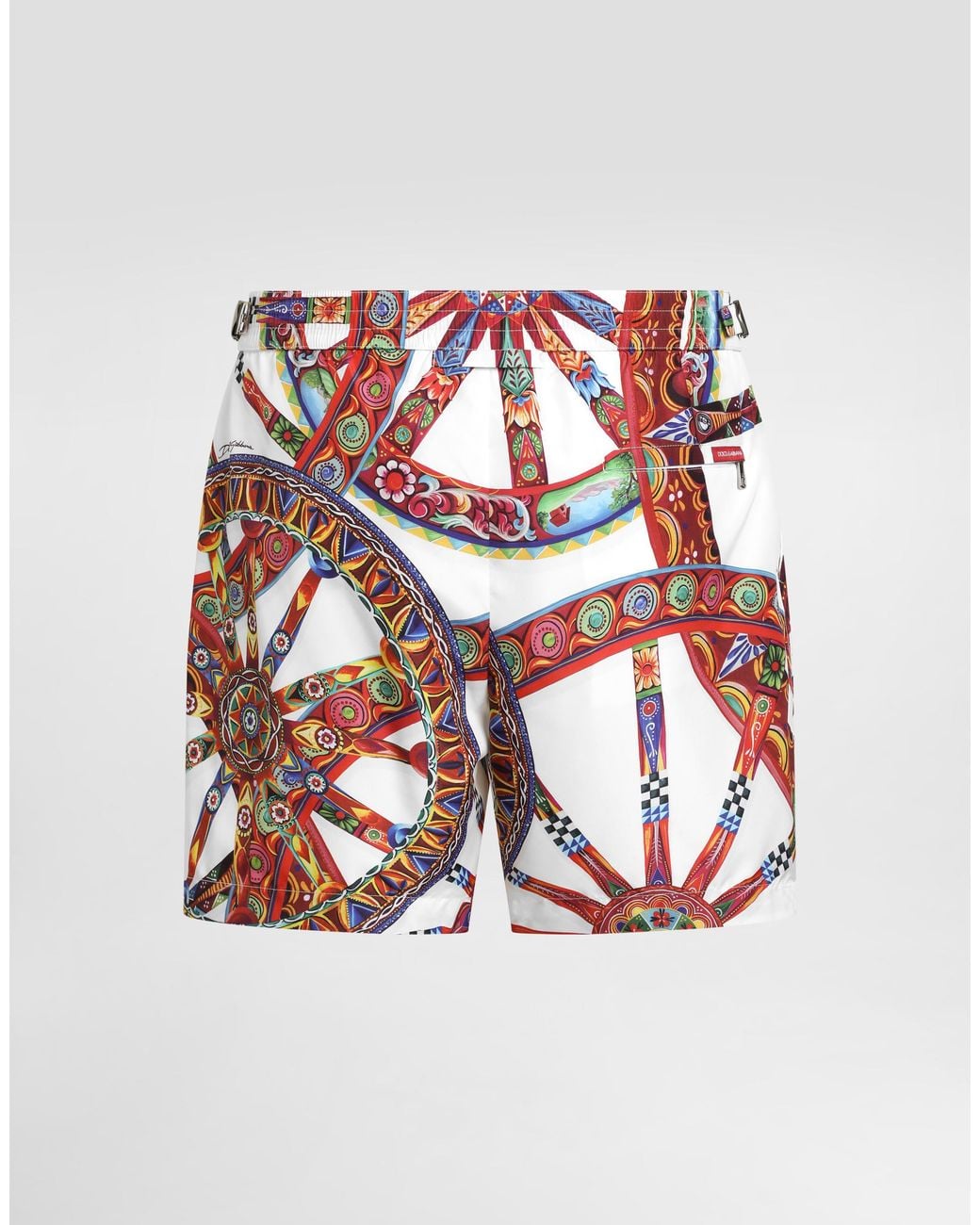 Dolce & Gabbana White Carretto-Print Swim Boxer Shorts for men