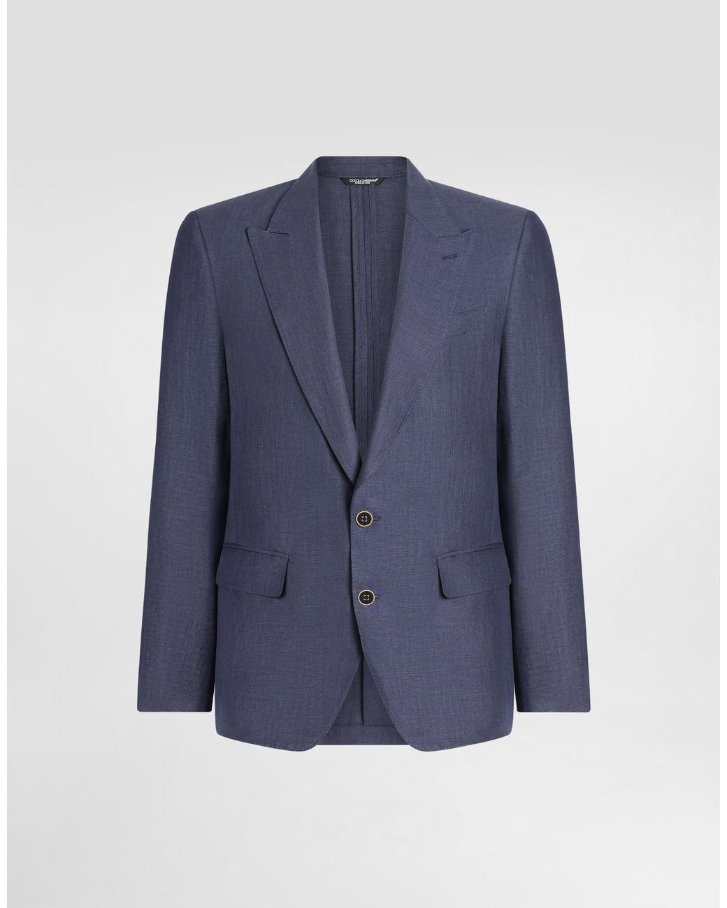 Dolce & Gabbana Blue Linen Sicilia-Fit Jacket for men