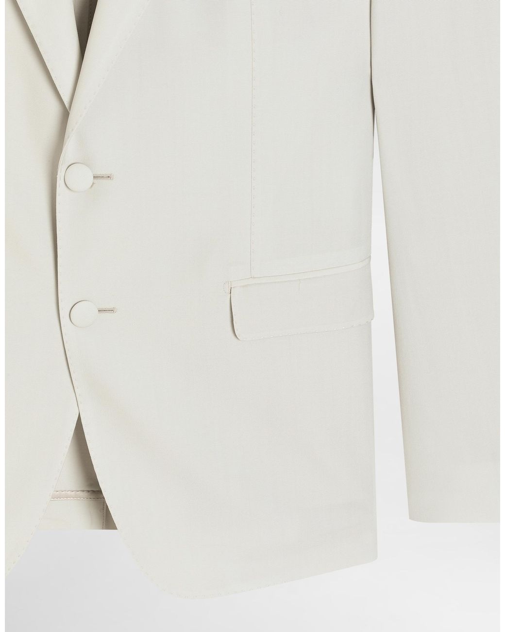 Dolce & Gabbana White Single-Breasted Wool Poplin Jacket for men