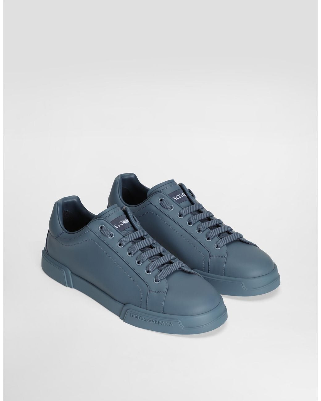 Dolce & Gabbana Blue Portofino Light Strobel Calfskin Sneakers for men