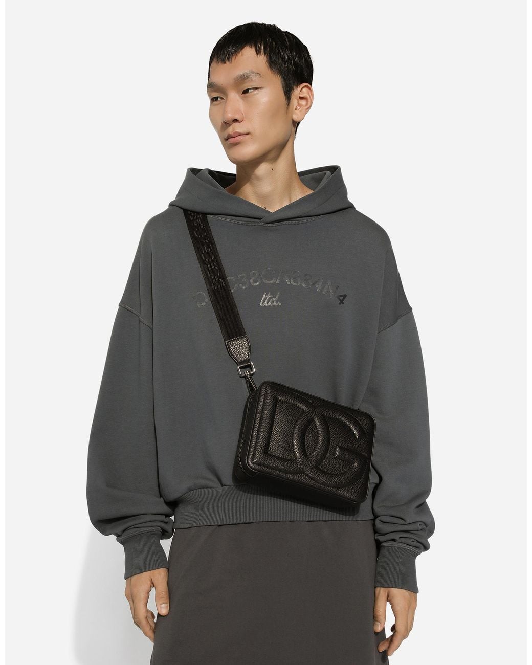 Dolce & Gabbana Black Medium Dg Logo Camera Bag for men
