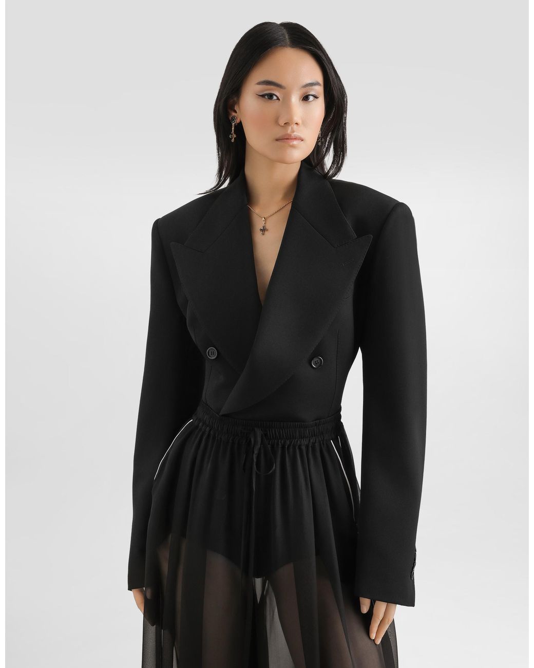 Double-Breasted Jacket Dolce & Gabbana de color Black