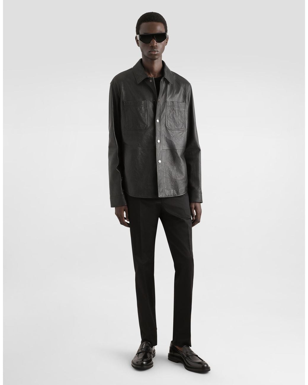 Dolce & Gabbana Black Leather Shirt for men