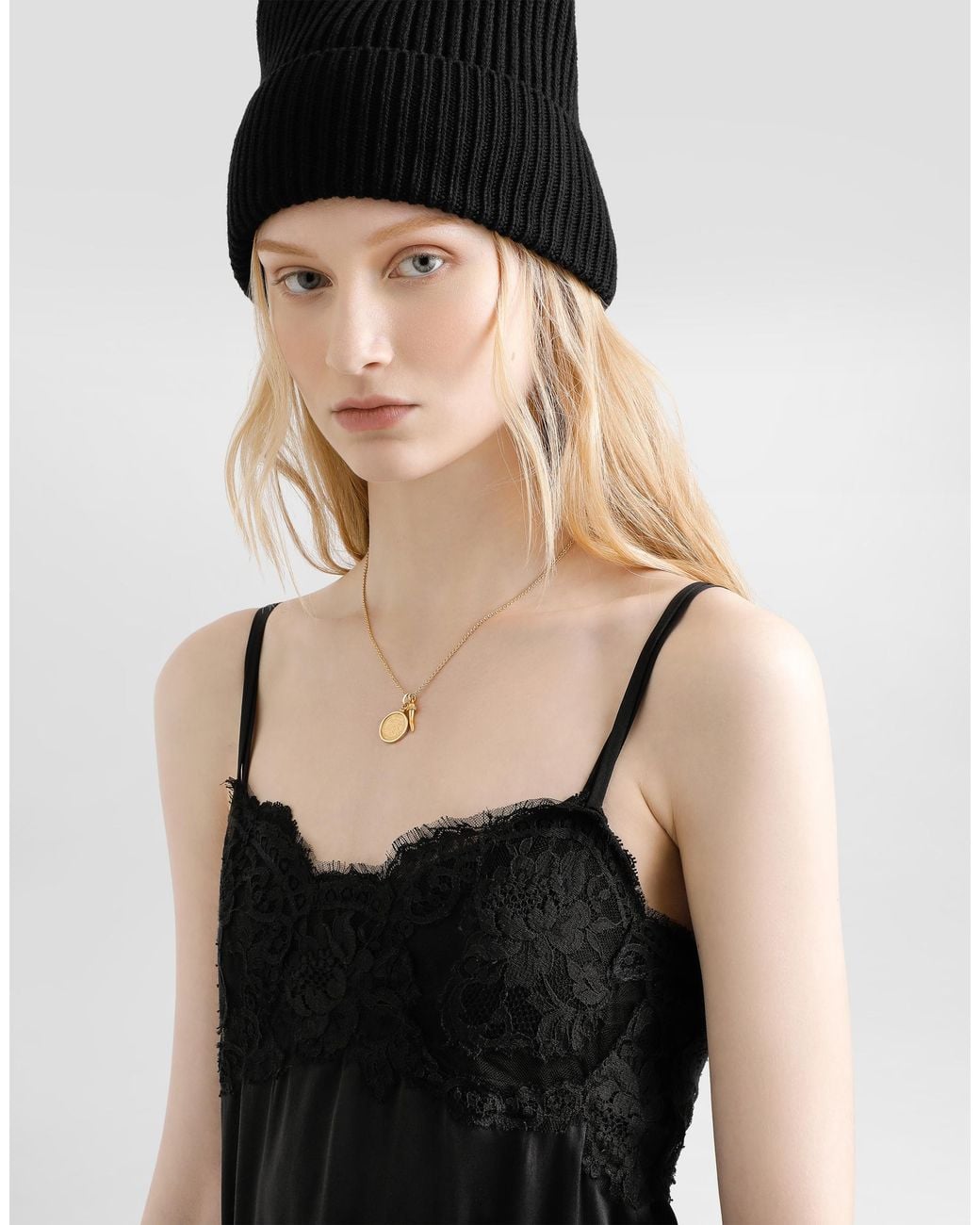 Dolce & Gabbana Black Soft Satin Dress