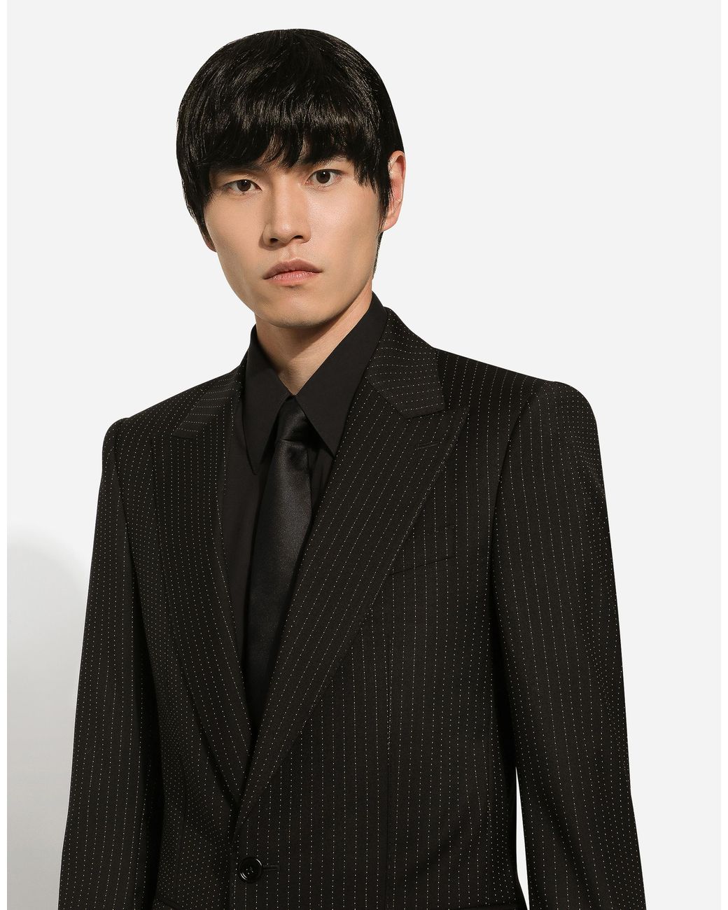 Dolce & Gabbana Einreihige Nadelstreifenjacke Sicilia Aus Wolle in Black für Herren