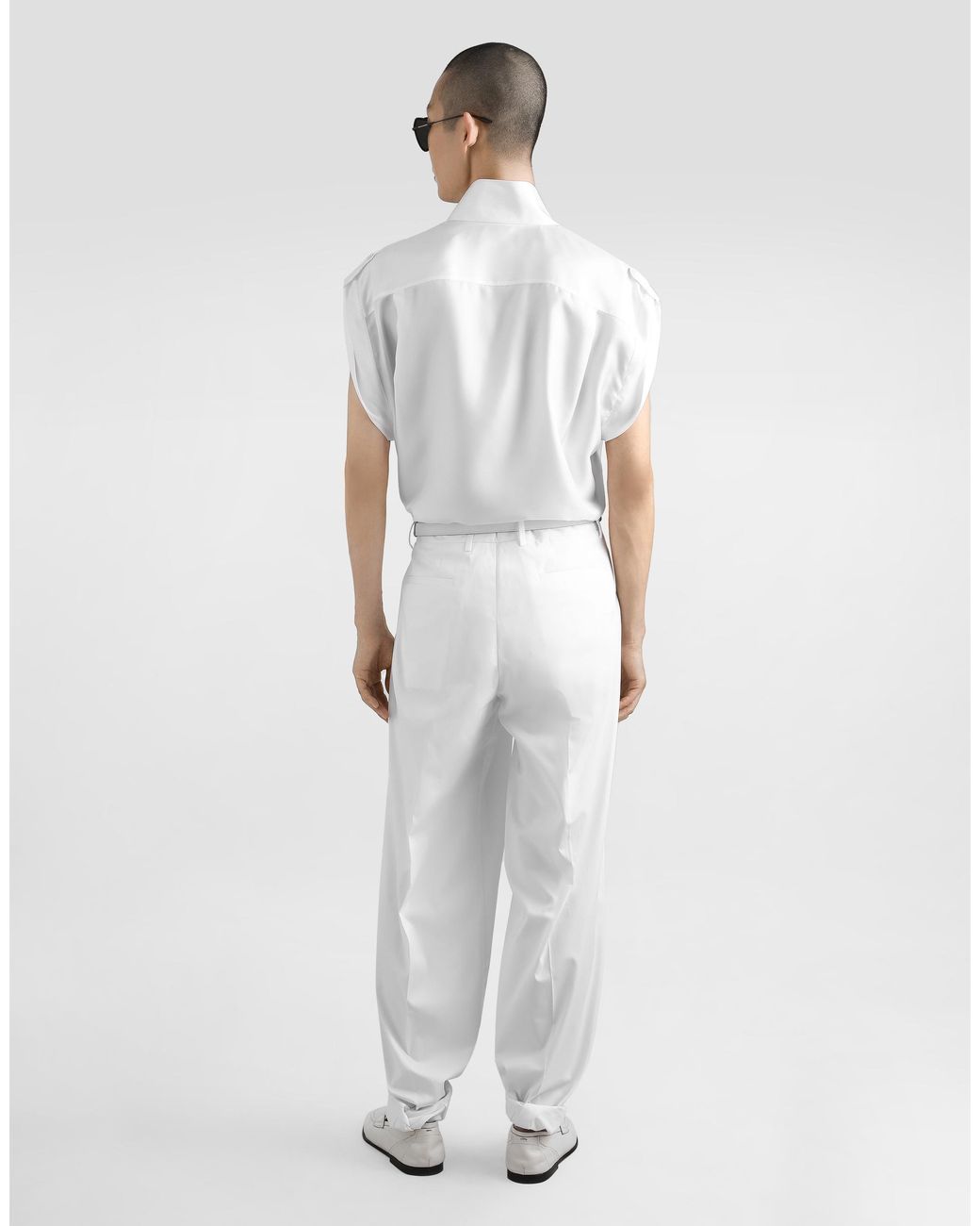 Dolce & Gabbana White Hawaii Silk Twill Shirt for men