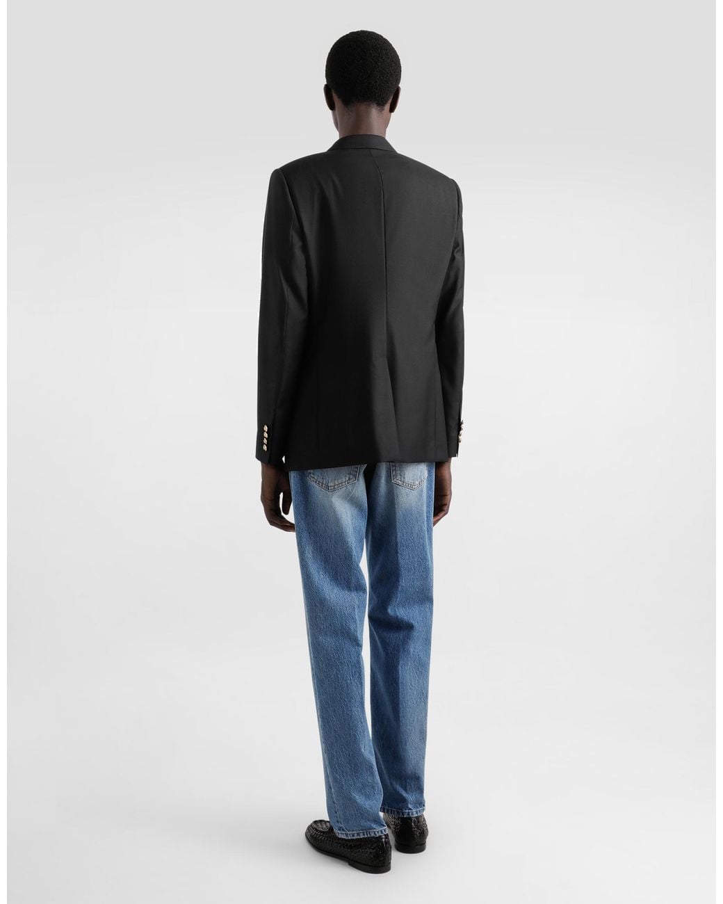 Dolce & Gabbana Black Single-Breasted Martini-Fit Jacket With Patch for men