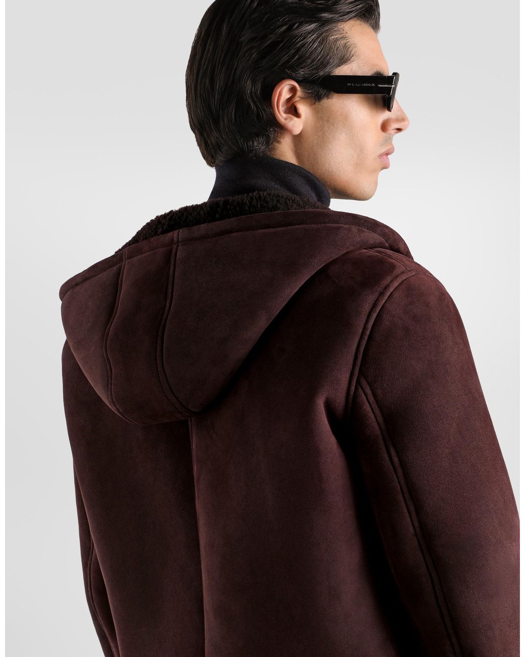Dolce & Gabbana Brown Suede Shearling Jacket for men