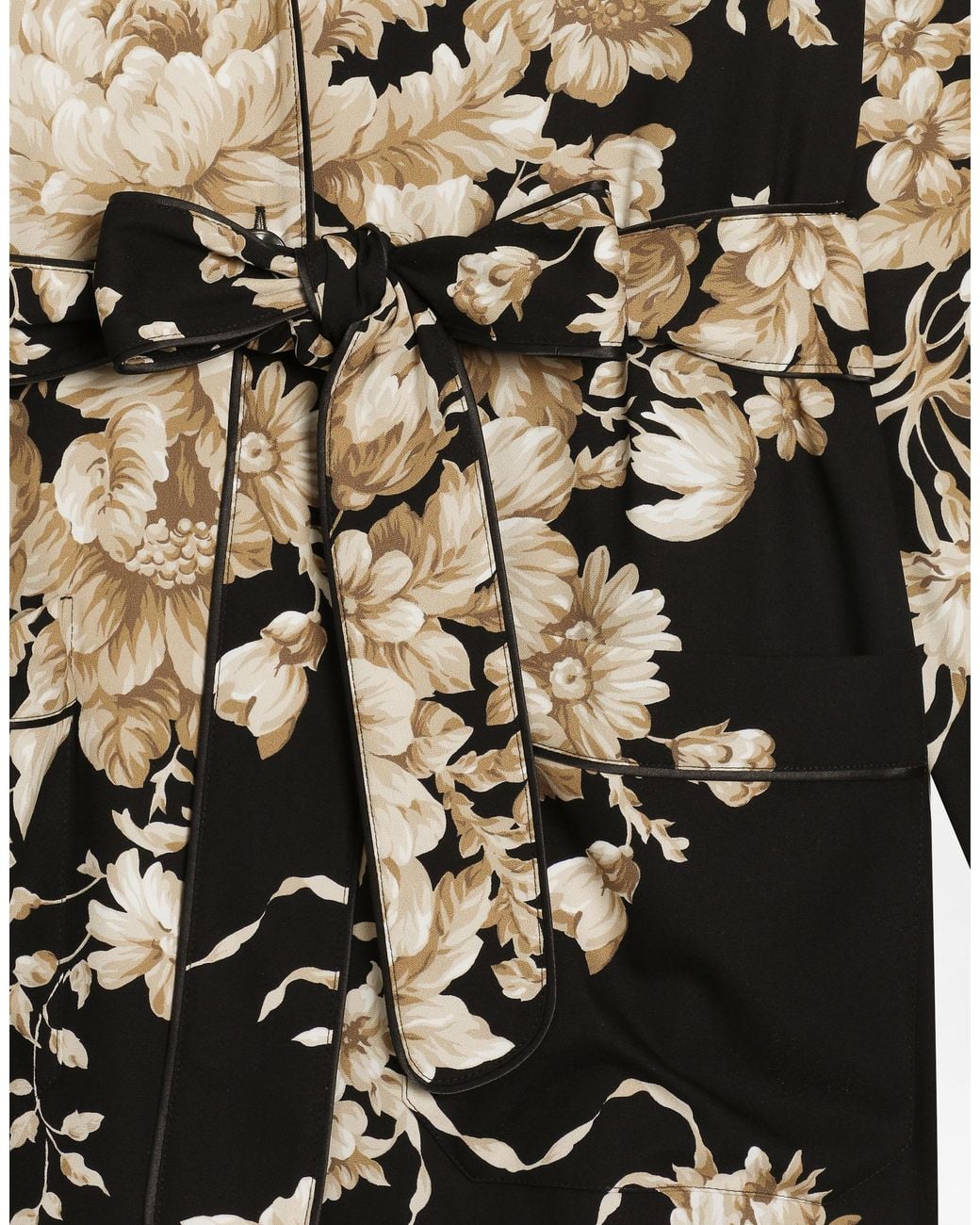 Dolce & Gabbana Black Rose- Silk Vanity Shirt