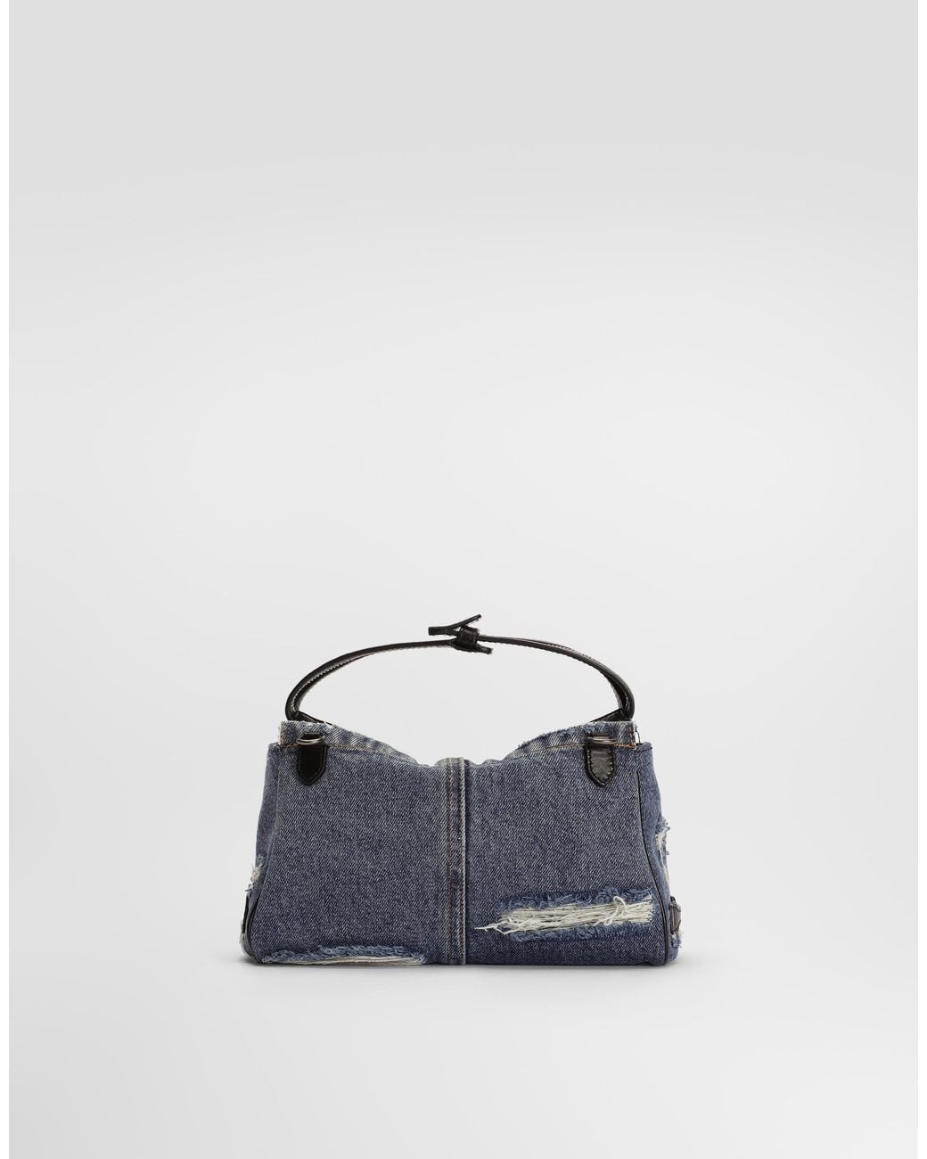 Dolce & Gabbana Blue Vittoria Denim Patchwork Shoulder Bag for men