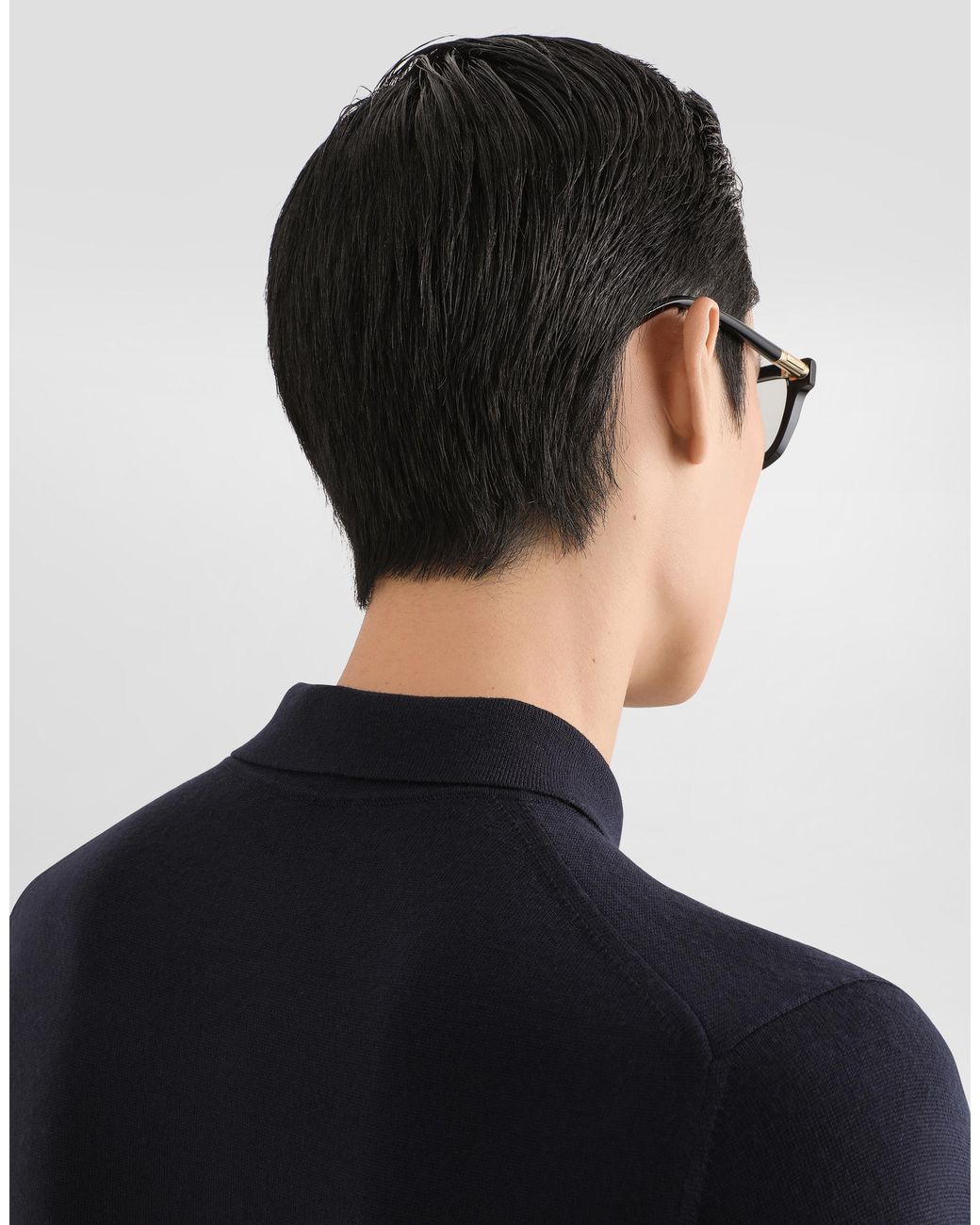 Dolce & Gabbana Blue Virgin Wool Polo Shirt for men