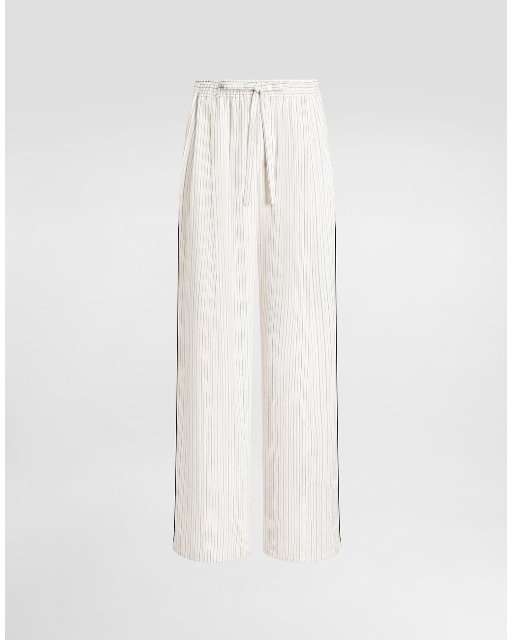 Dolce & Gabbana White Striped Fabric Vanity Trousers for men