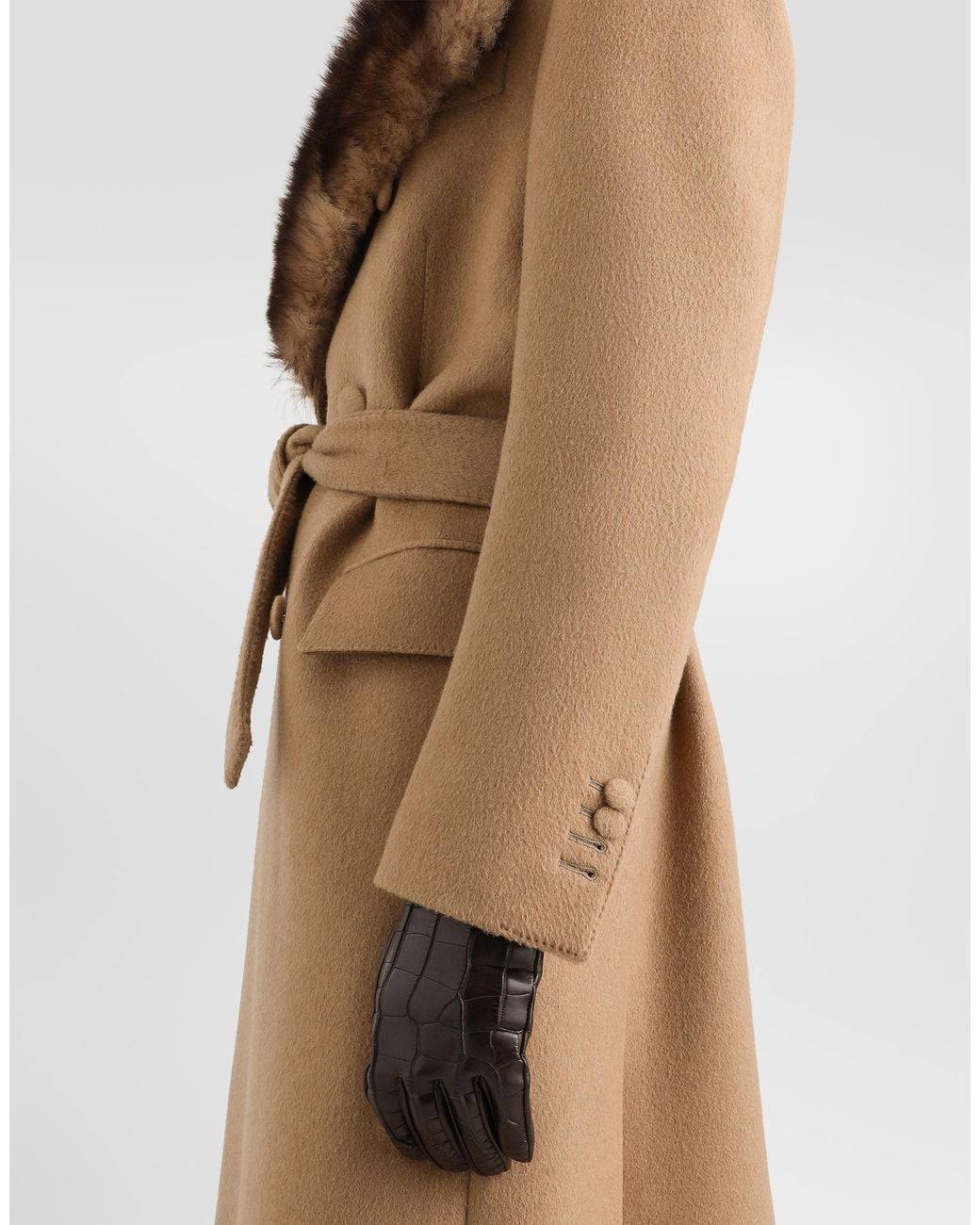 Dolce & Gabbana Natural Double-Breasted Coat for men