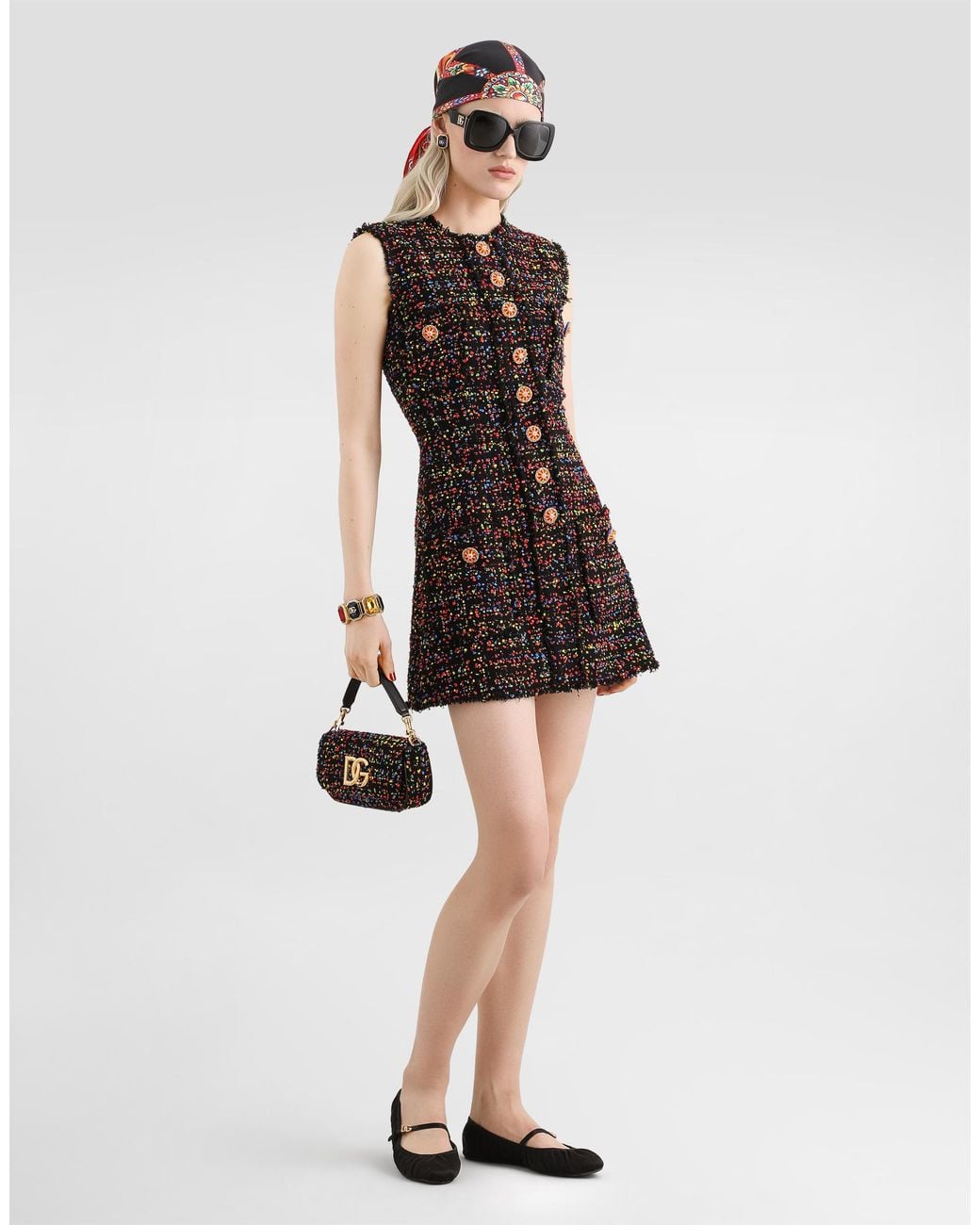 Dolce & Gabbana Black Tweed Dress