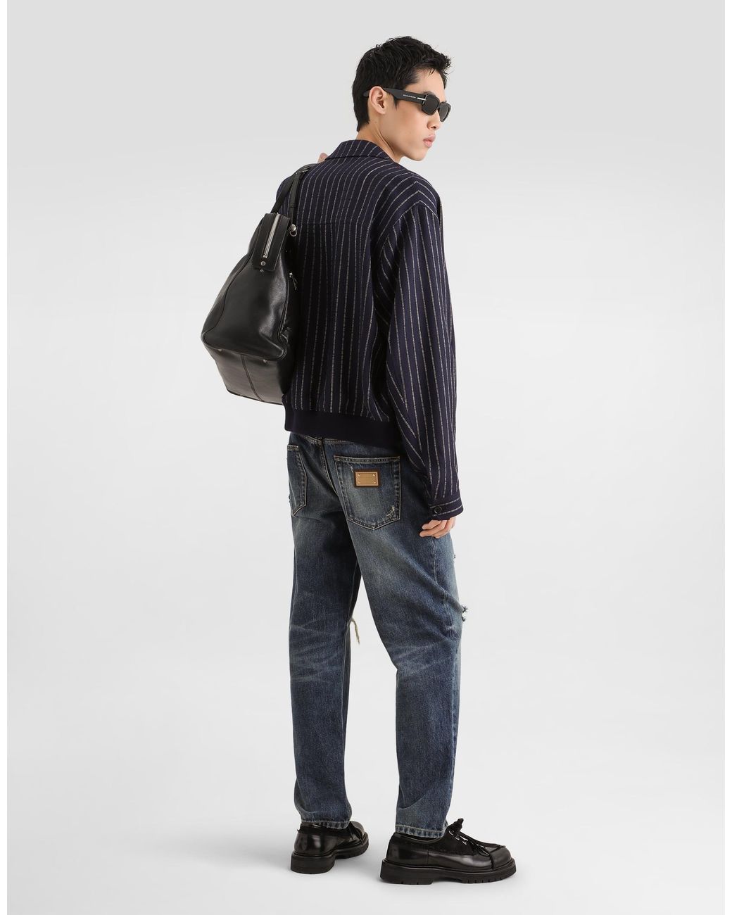Dolce & Gabbana Blue Virgin Wool Pullover for men