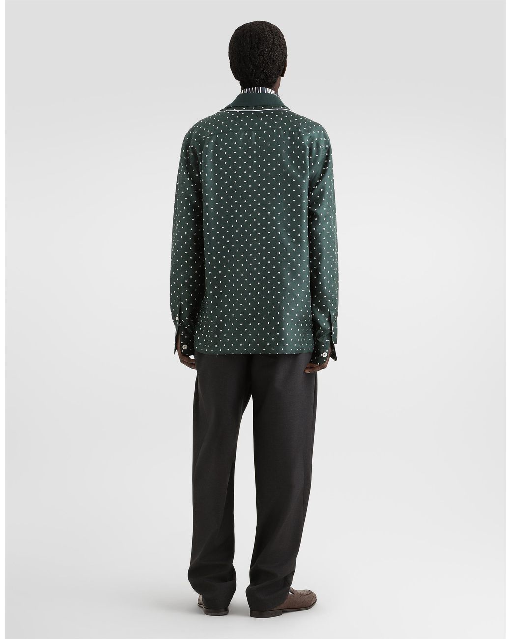 Dolce & Gabbana Green Knit Cashmere Polo Shirt for men
