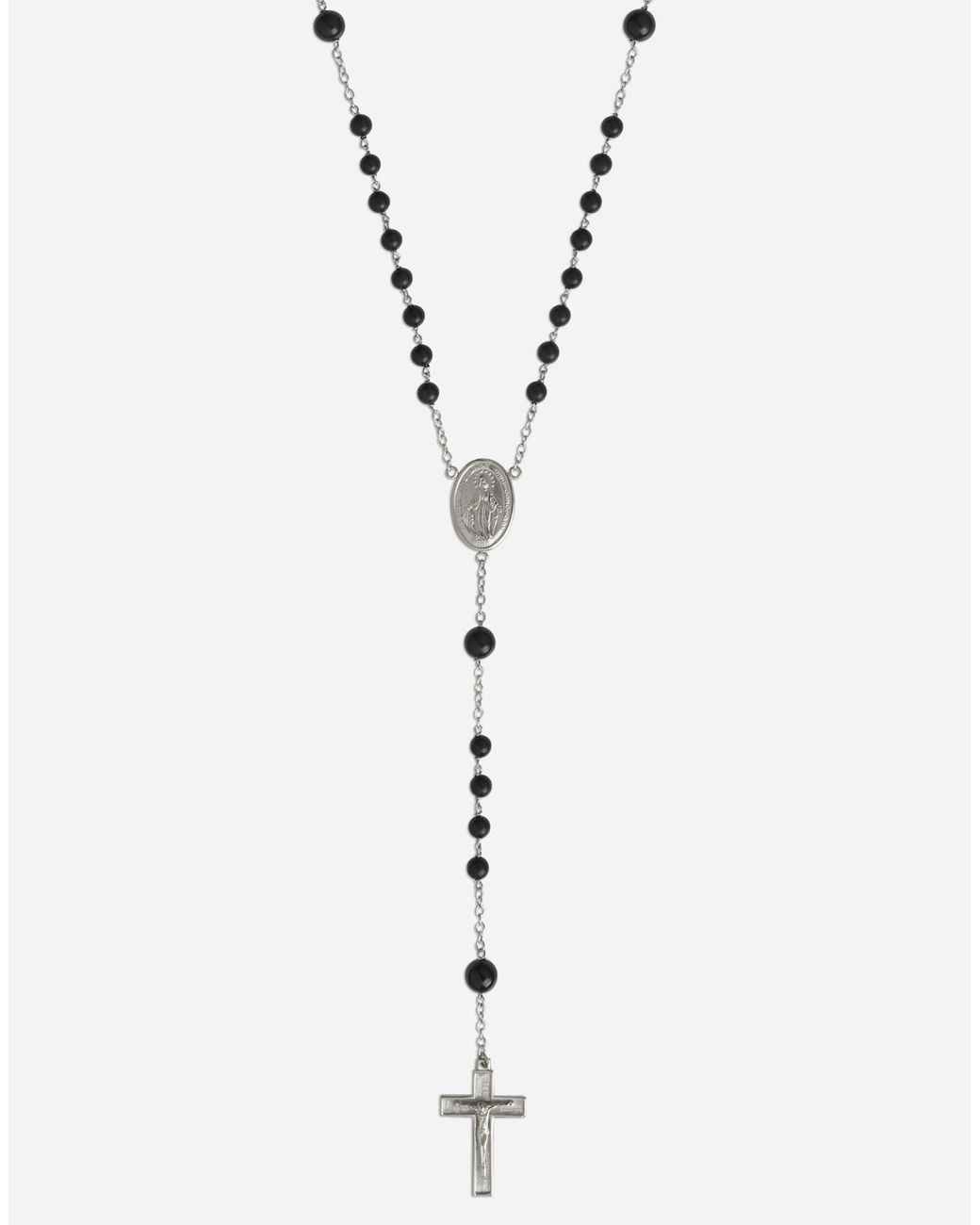 Dolce & Gabbana White Sicily Rosary Necklace 18-Carat And Jades for men