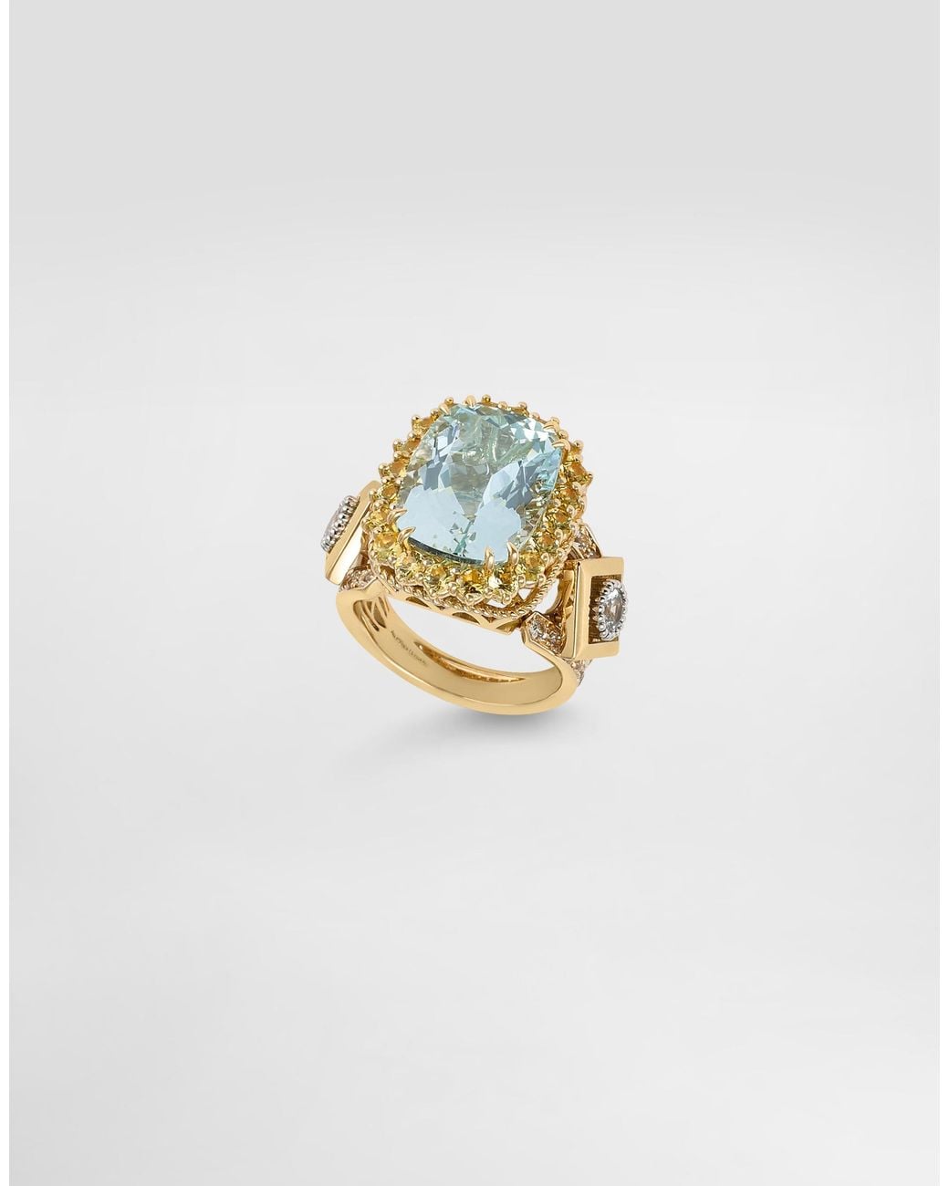 Dolce & Gabbana White 2329 Ring Acquamarin