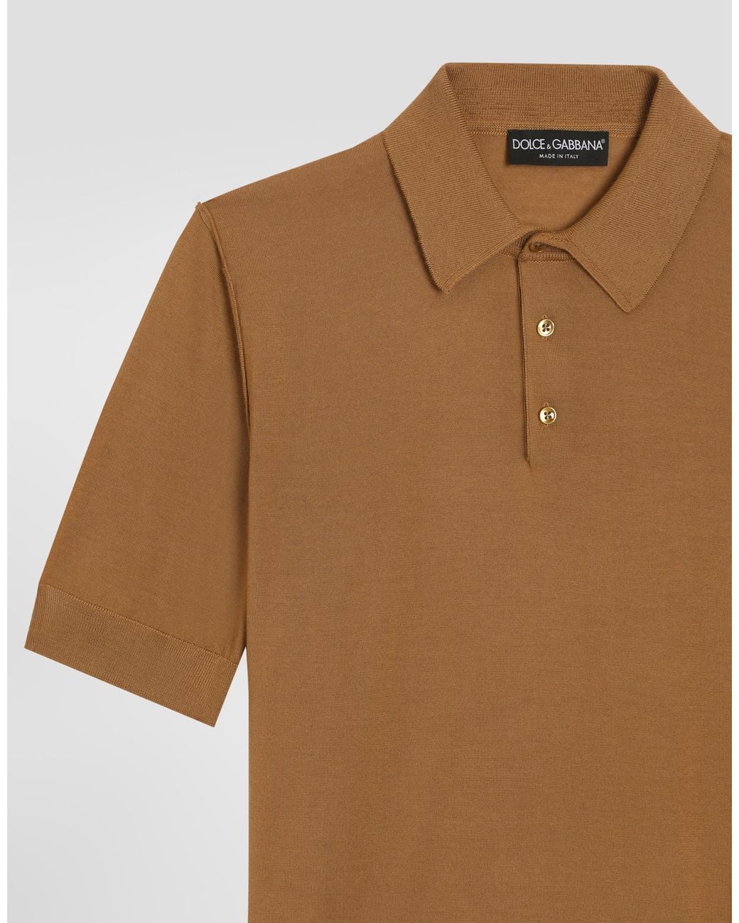 Dolce & Gabbana Brown Fine-Gauge Cashmere Polo Shirt for men