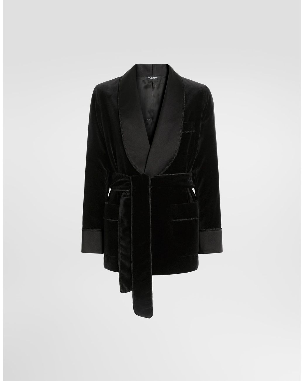 Dolce & Gabbana Black Velvet Sicilia Light Jacket for men