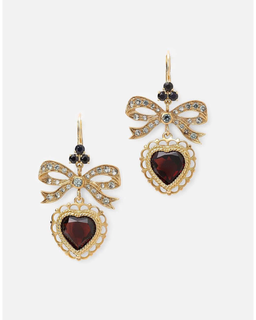 Dolce & Gabbana White Devotion Earrings 18 Carat And Rhodolite Garnet