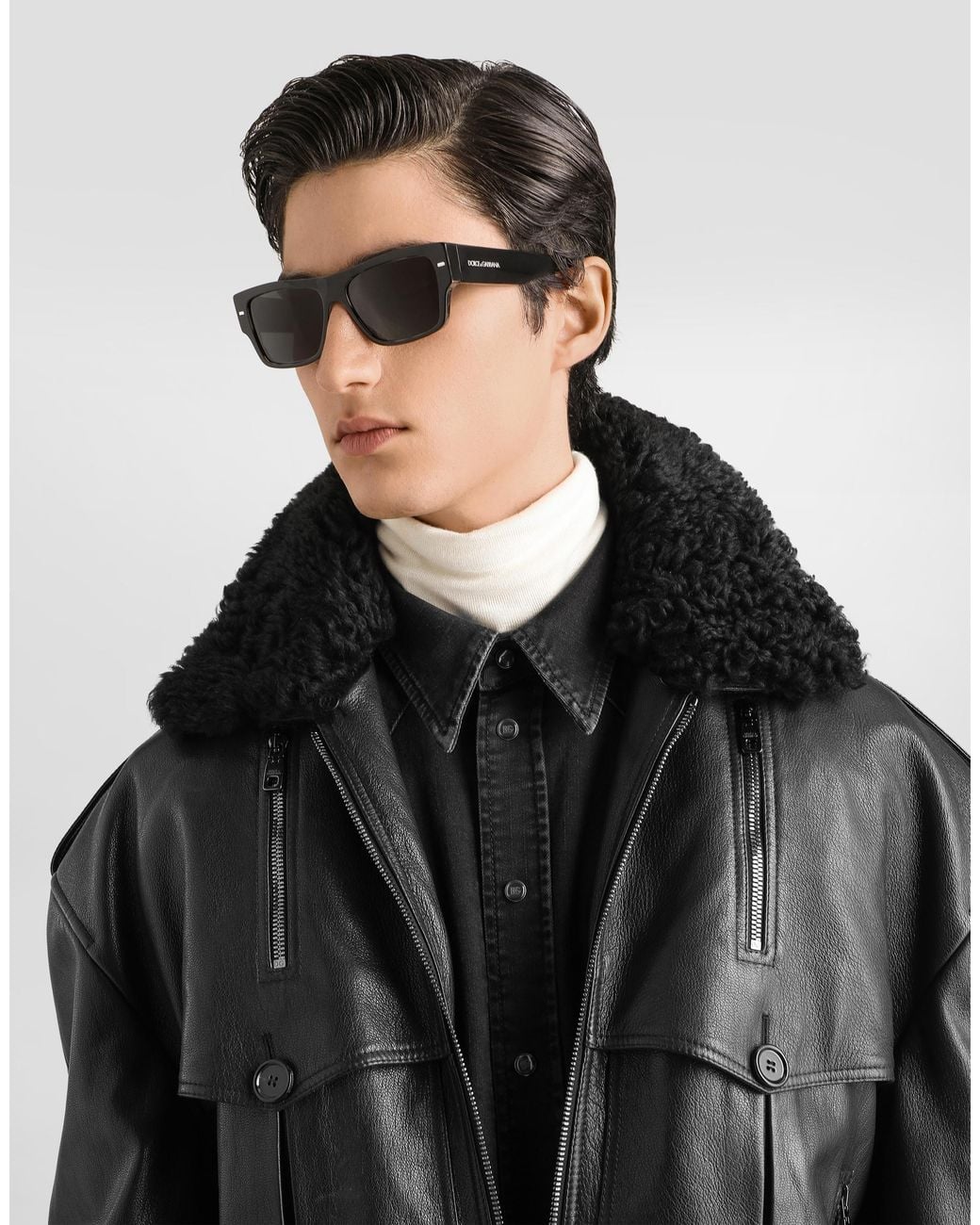 Dolce & Gabbana Black Goatskin Jacket for men