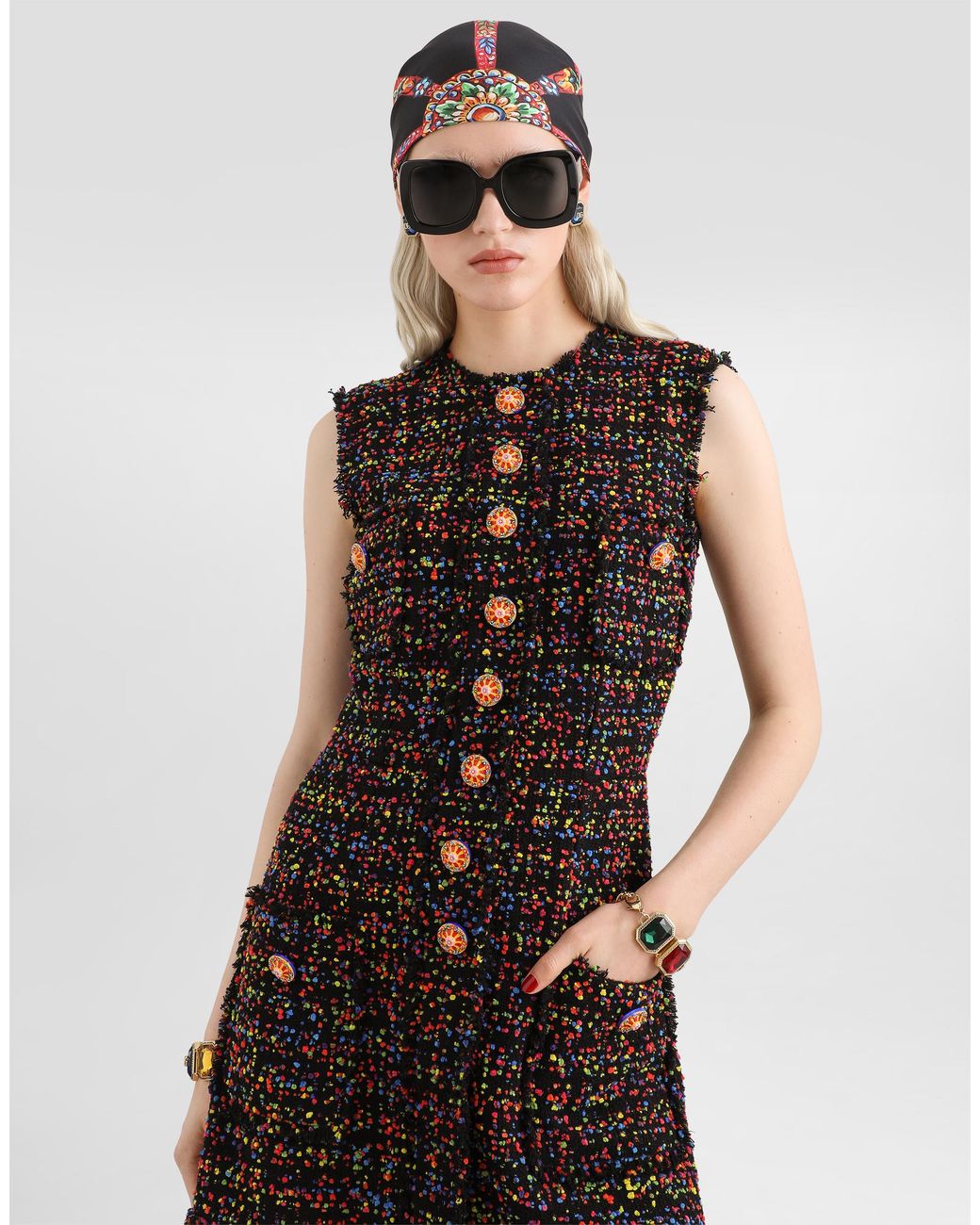 Dolce & Gabbana Black Tweed Dress