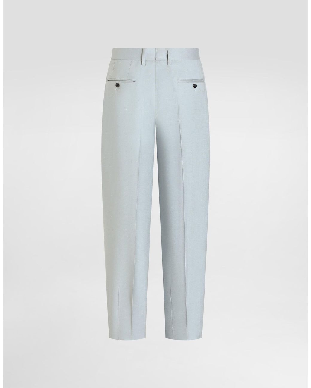 Dolce & Gabbana Blue Shantung Viscose Trousers for men