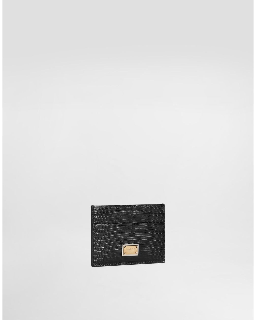 Dolce & Gabbana White Iguana-Print Leather Card Holder