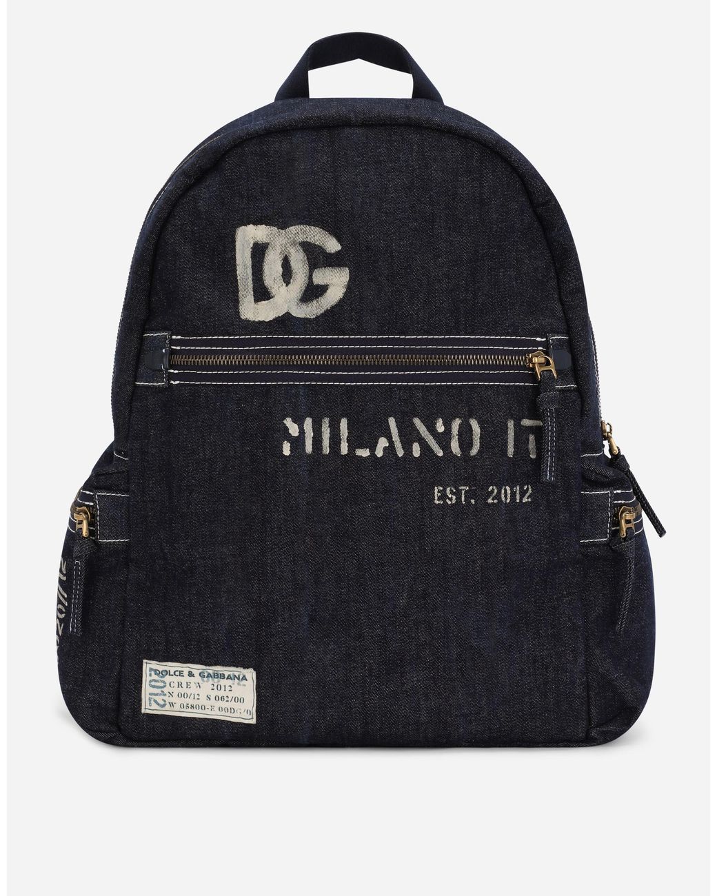Dolce & Gabbana Denim Backpack With Dg Logo in Blue for Men | Lyst