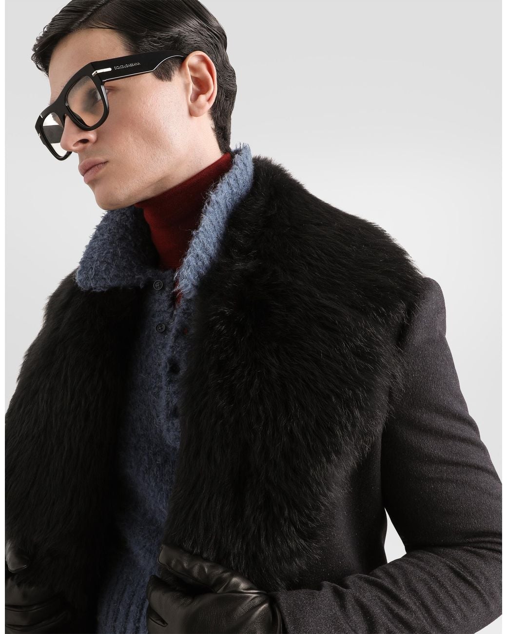 Dolce & Gabbana Black Palermo Double-Breasted Cashmere Jacket for men
