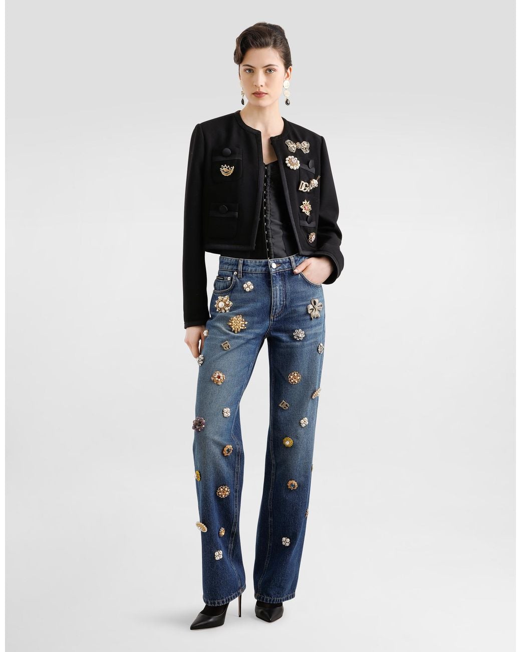 Dolce & Gabbana Black Double Crêpe Wool Jacket