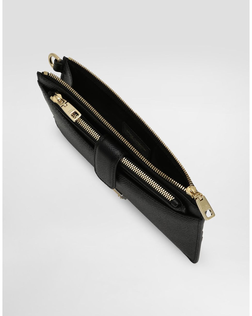 Dolce & Gabbana Black Mini Dauphine-Print Leather Wallet