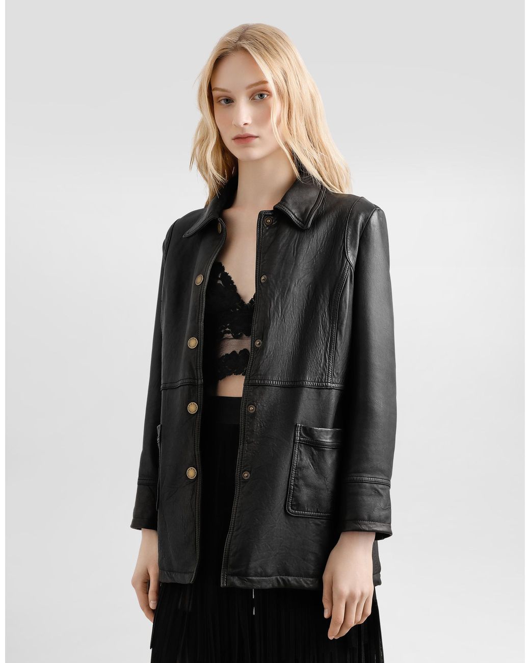 Dolce & Gabbana Black Vintage Lambskin Jacket