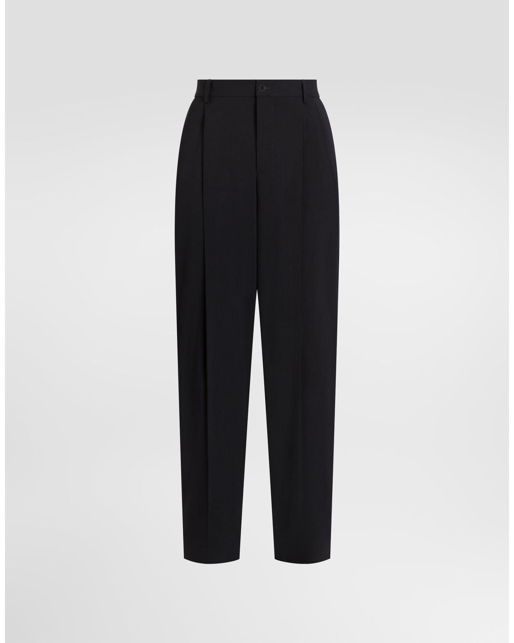 Dolce & Gabbana Black Wool Trousers for men