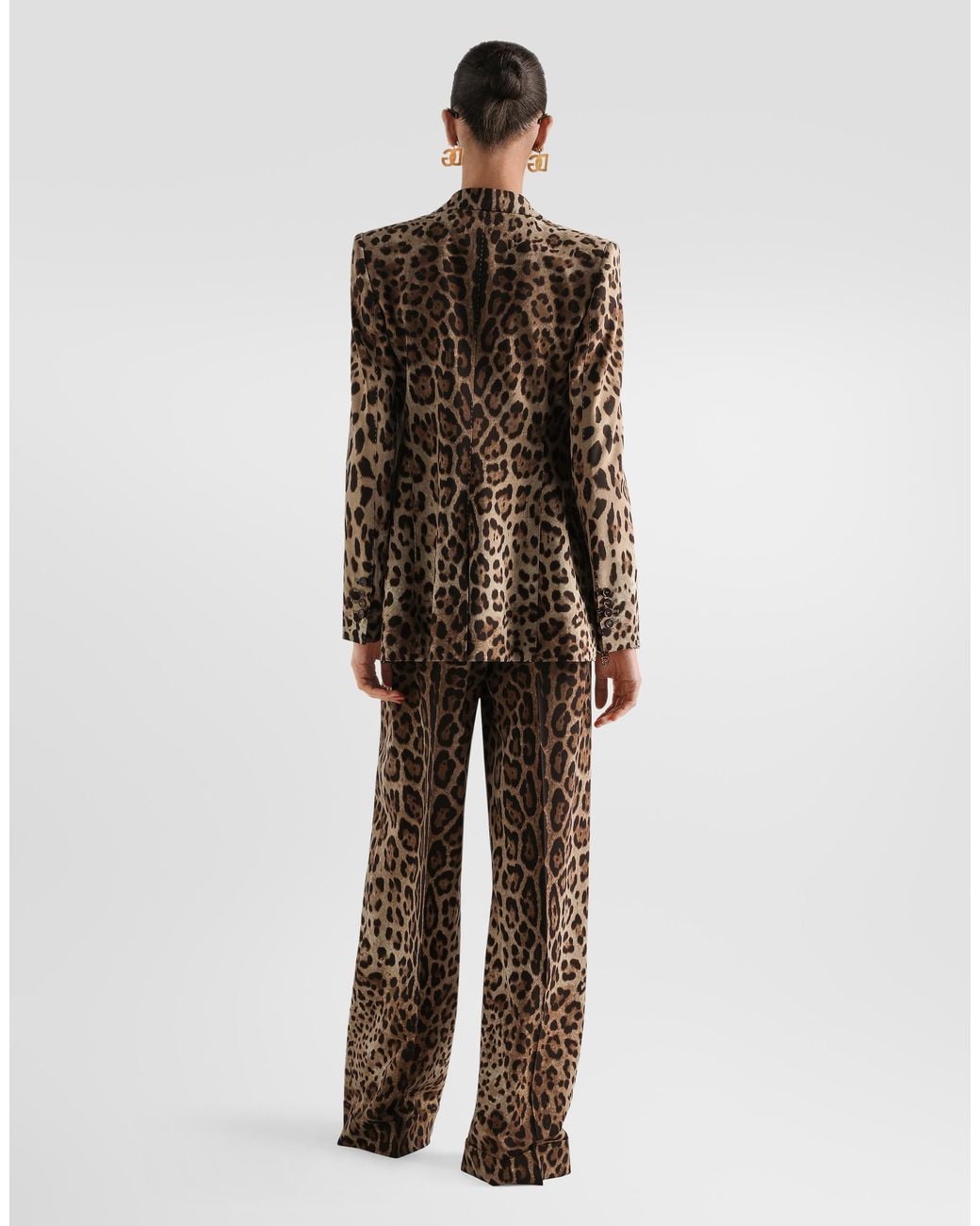 Dolce & Gabbana Brown Turlington Leo- Wool Double-Breasted Jacket