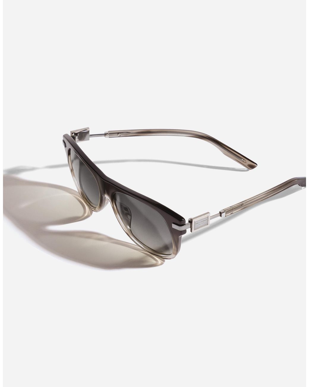 Dolce & Gabbana Gray Metal Plaque Sunglasses
