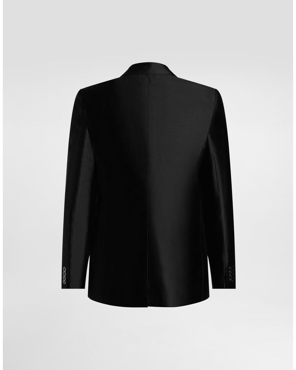 Dolce & Gabbana Black Double-Breasted Mikado Shantung Silk Suit for men