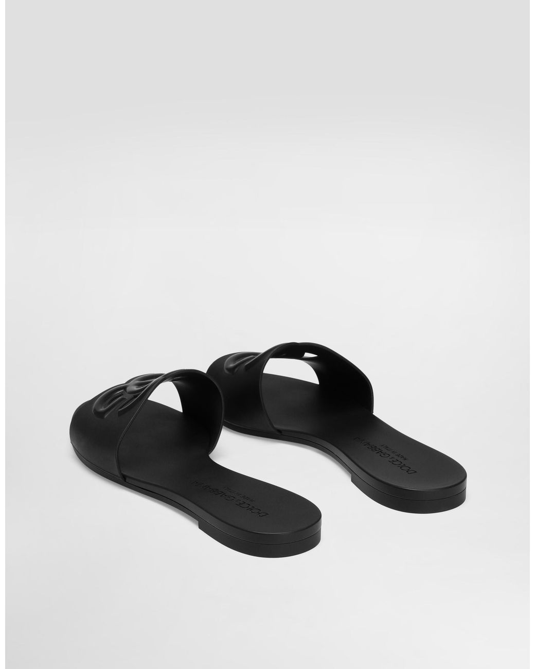 Dolce & Gabbana White Rubber Beachwear Sliders