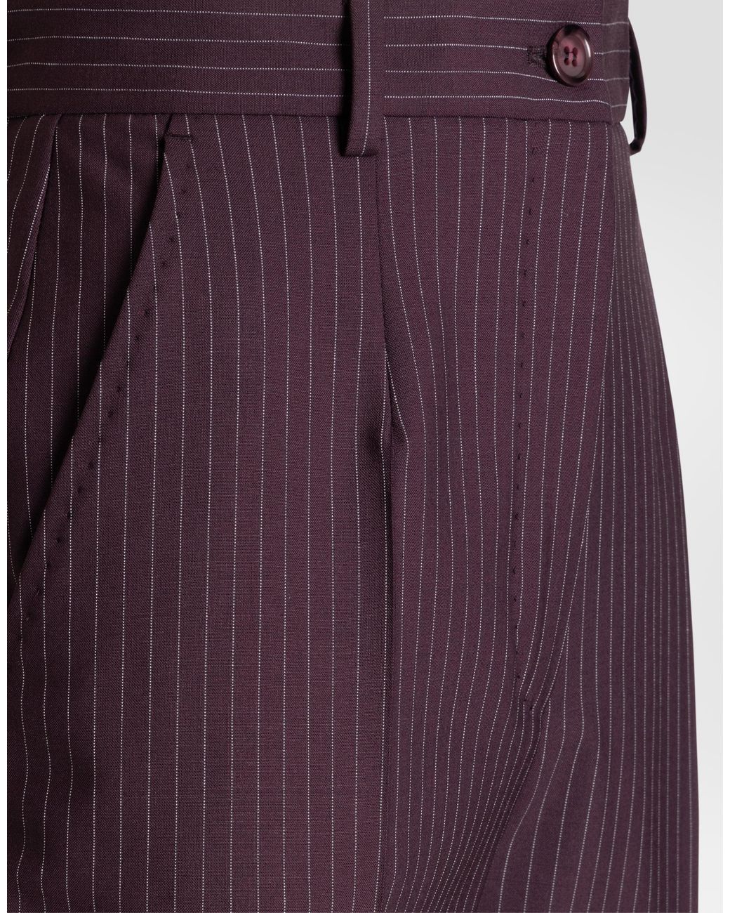 Dolce & Gabbana Purple Pinstripe Wool Trousers