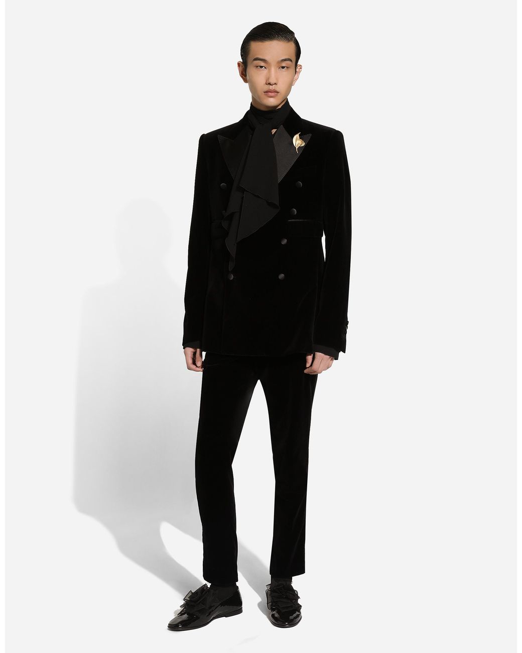 Dolce & Gabbana Black Oversize Silk Shirt With Pussy-Bow for men