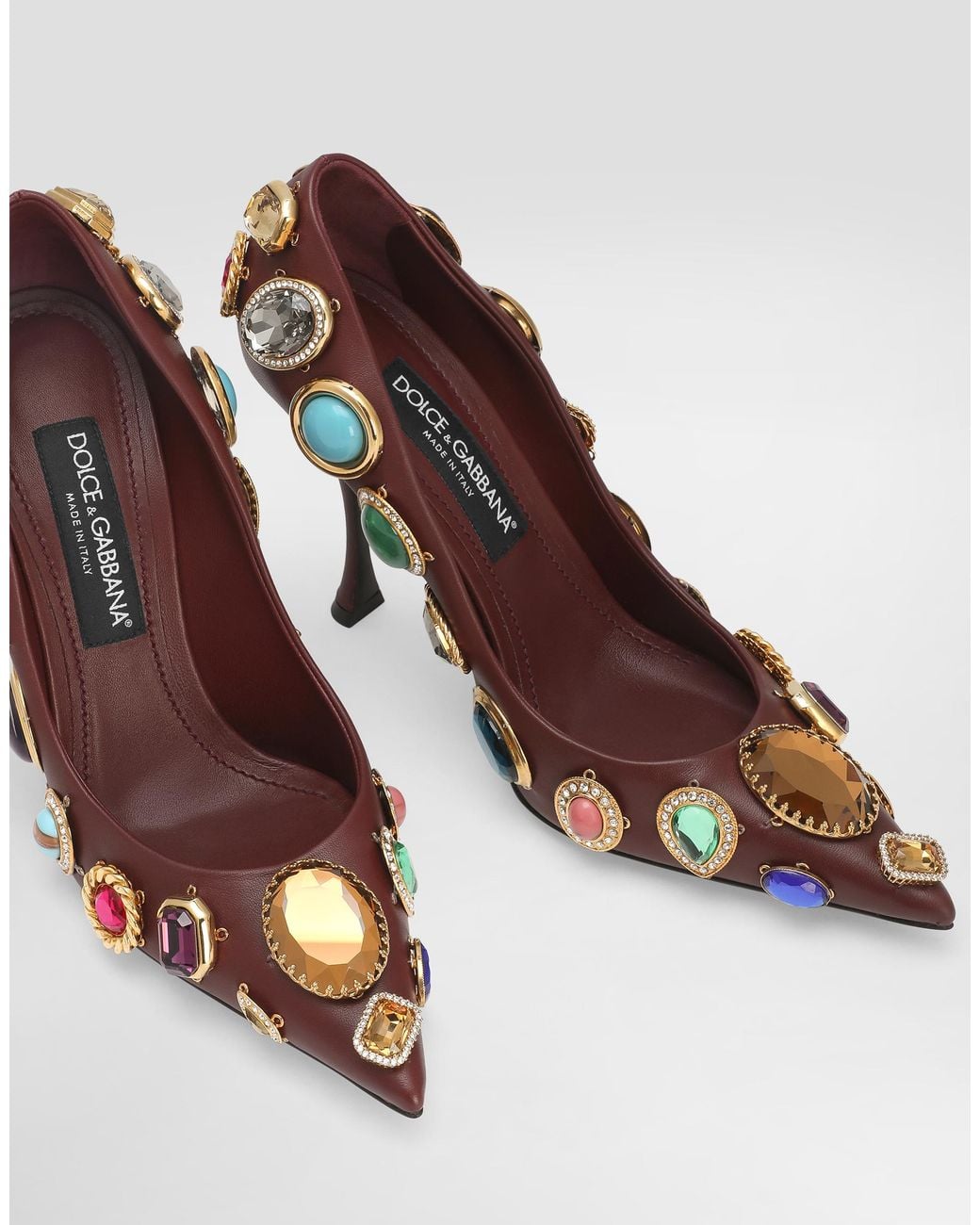 Dolce & Gabbana Multicolor Pumps With Stone Embroidery