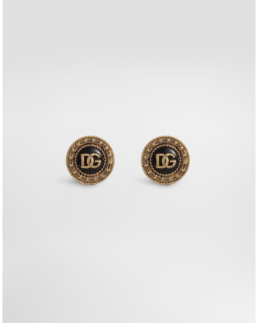 Dolce & Gabbana Metallic Clip Earrings With Dg Logo