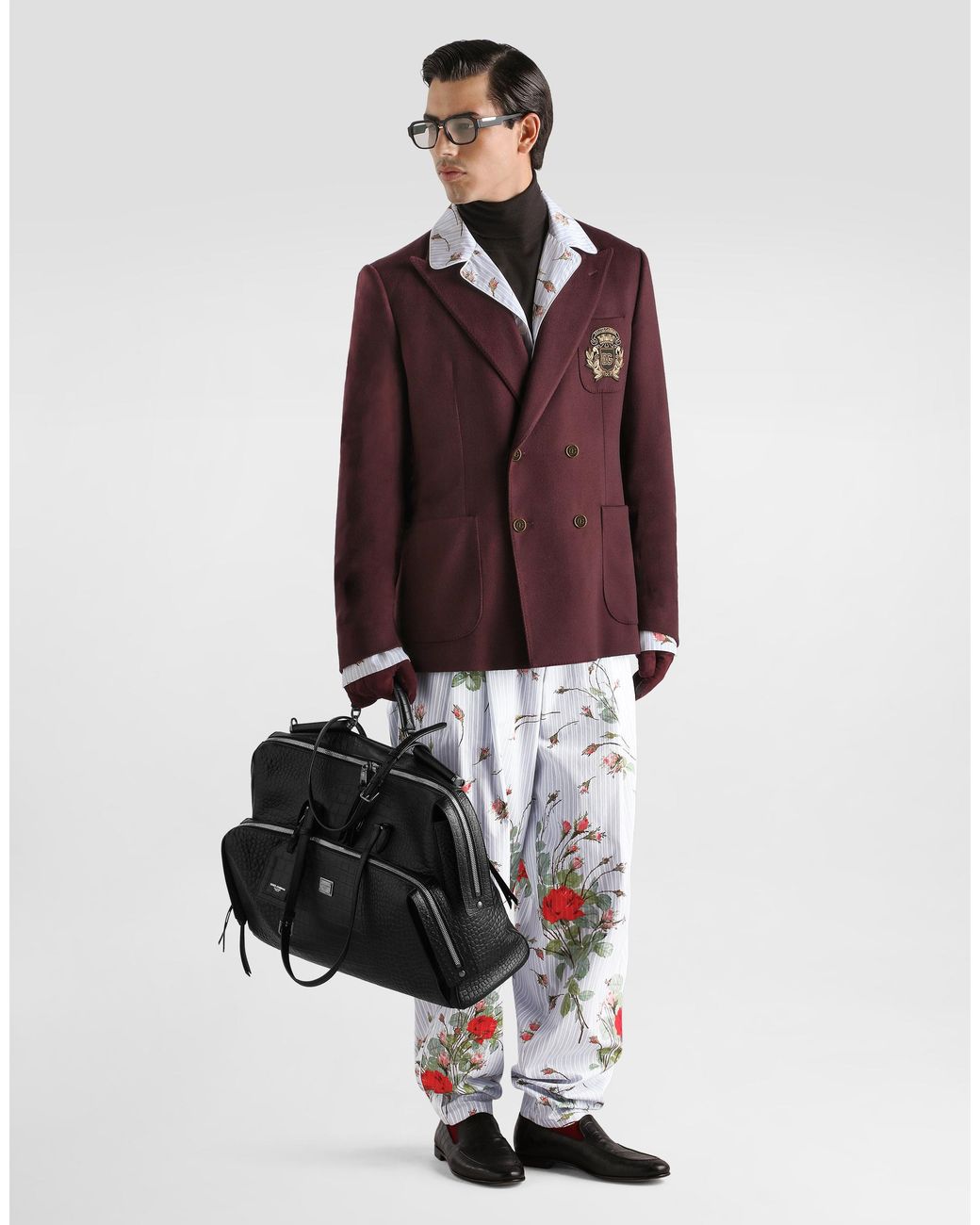Dolce & Gabbana Purple Portofino Double-Breasted Cashmere Jacket for men