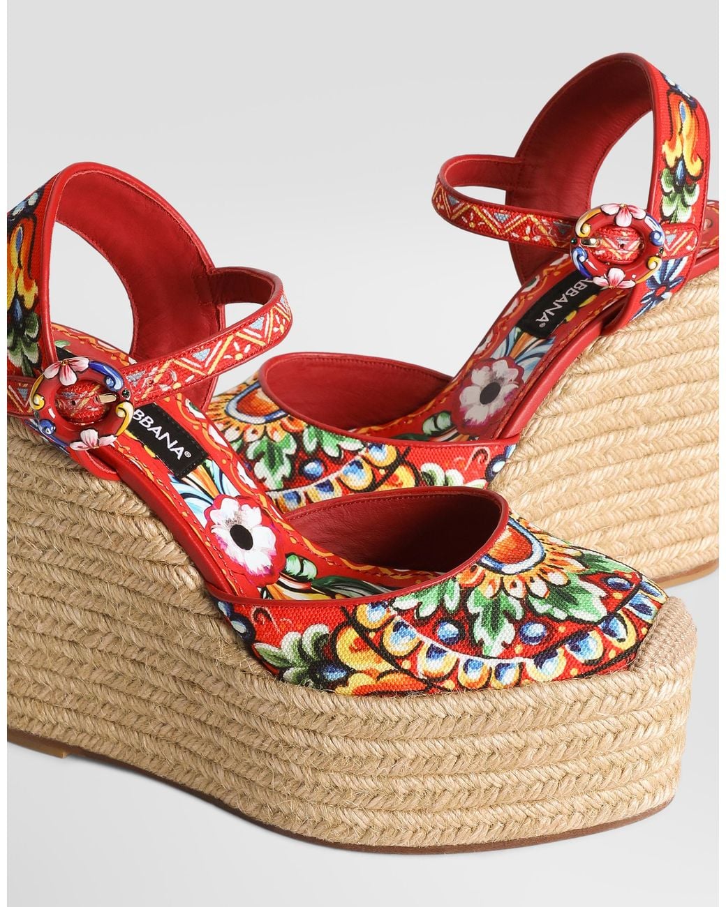 Dolce & Gabbana Pink Sandalo Zeppa