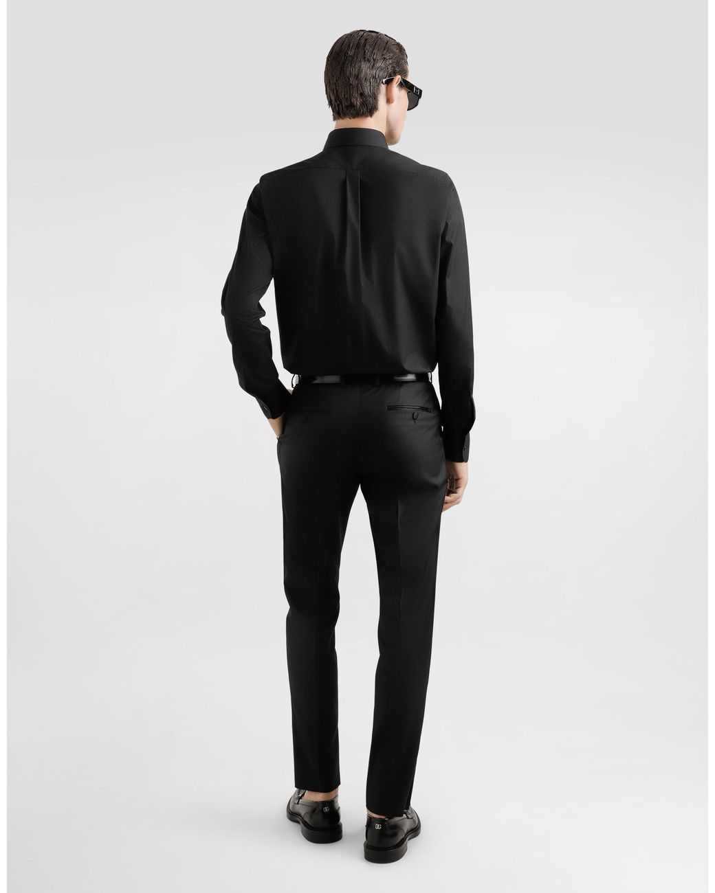 Dolce & Gabbana Black Cotton Shirt With Heraldic Patch for men