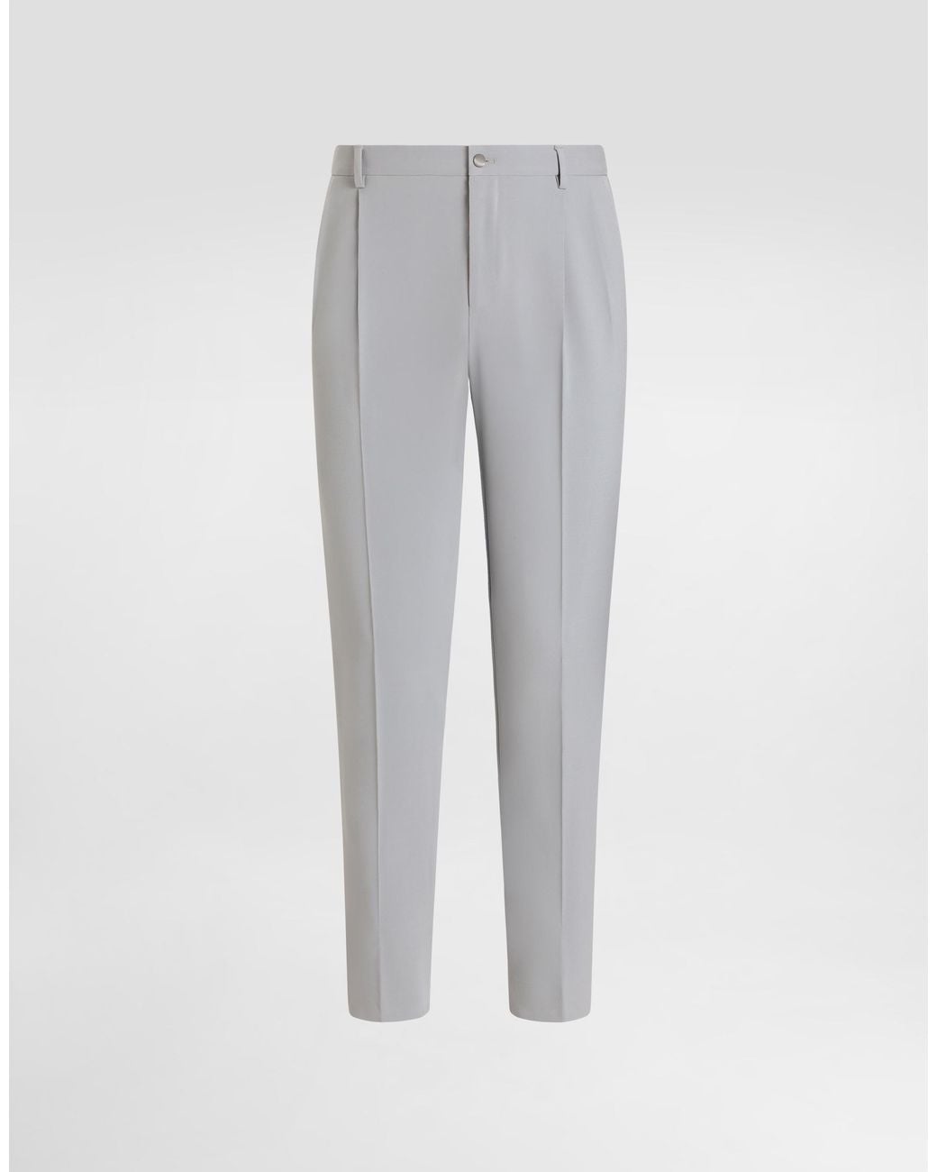 Dolce & Gabbana Gray Micro-Rib Trousers for men