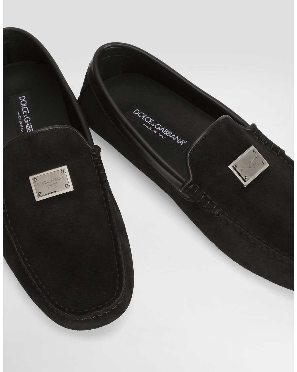 メンズ Dolce & Gabbana Split Calfskin Slipper White