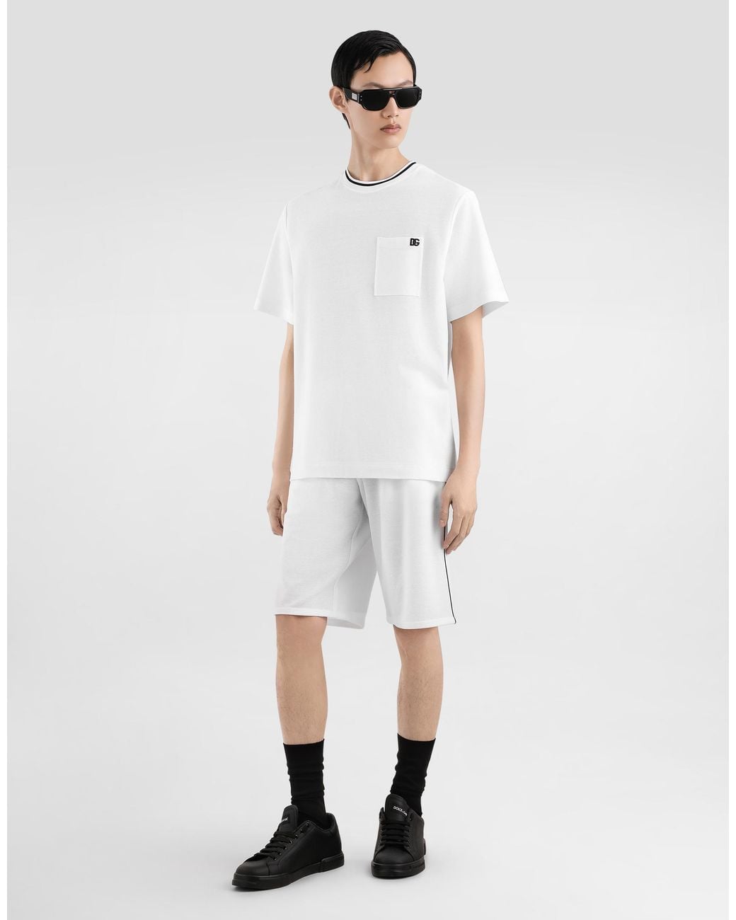Dolce & Gabbana White Cotton Piqué T-Shirt for men